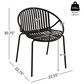 Hearth and Haven Patio Stackable Dining Chair with Breathable Design in Black (Set of 2), , large