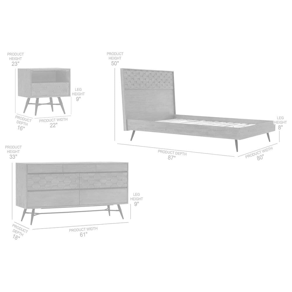Blue River Makena 4-Piece Queen Bed Set in Grey Acacia, , large