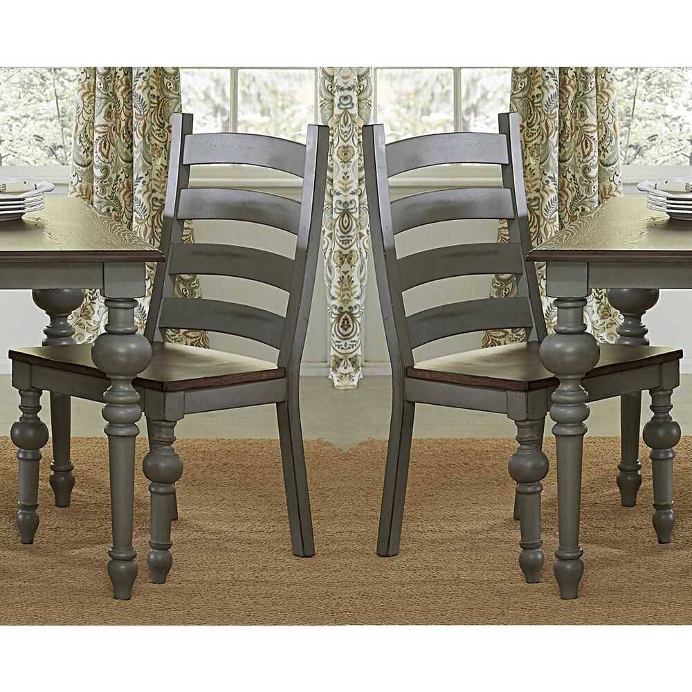 Tiddal Home Colonnades Ladder Dining Chair in Putty and Oak (Set of 2), , large
