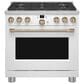Cafe 6.2 Cu. Ft. Freestanding Natural Gas Range in Matte White and Brushed Bronze, , large