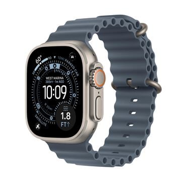 Apple Watch Ultra 3 (GPS+Cellular) 49mm Natural Titanium Case with Anchor Blue Ocean Band - Natural - (2025)(Pre-Order), , large