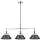 Golden Lighting Orwell 3-Light Linear Pendant with Rubbed Bronze Shade in Chrome, , large