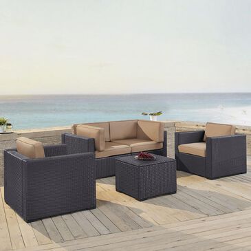 Firefly Biscayne 4 Person Wicker Seating Set in Mocha, , large
