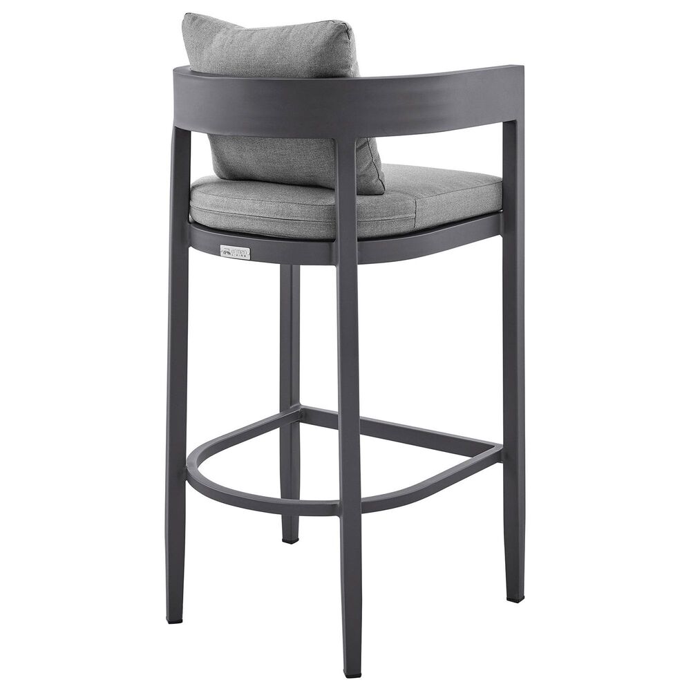 Armen Living Menorca Patio Bar Stool in Dark Gray, , large