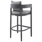 Armen Living Menorca Patio Bar Stool in Dark Gray, , large