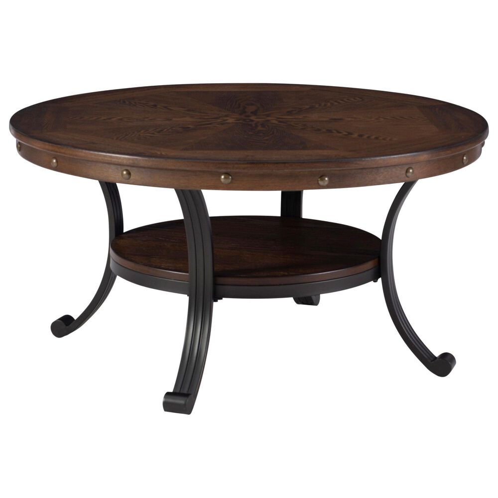 Linon Home Decor Franklin Cocktail Table in Umber Brown and Black, , large