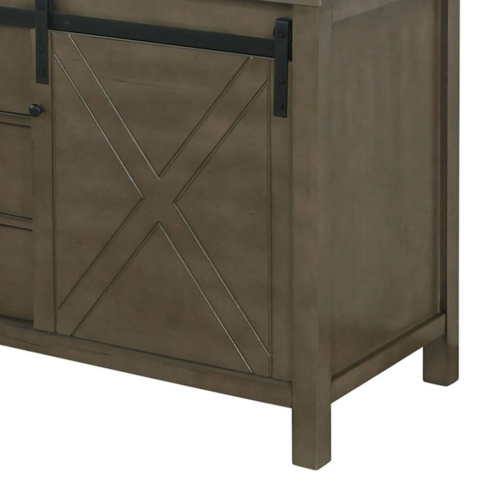 Lexora Home Marsyas 84&quot; Double Bathroom Vanity in Rustic Brown with 2 cm White Cultured Marble Top and Rectangular Sinks, , large