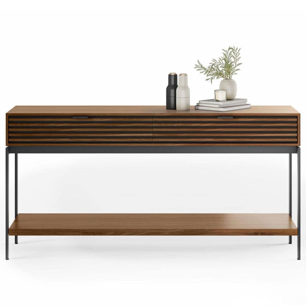BDI Cora Console Table in Natural Walnut and Black, , large