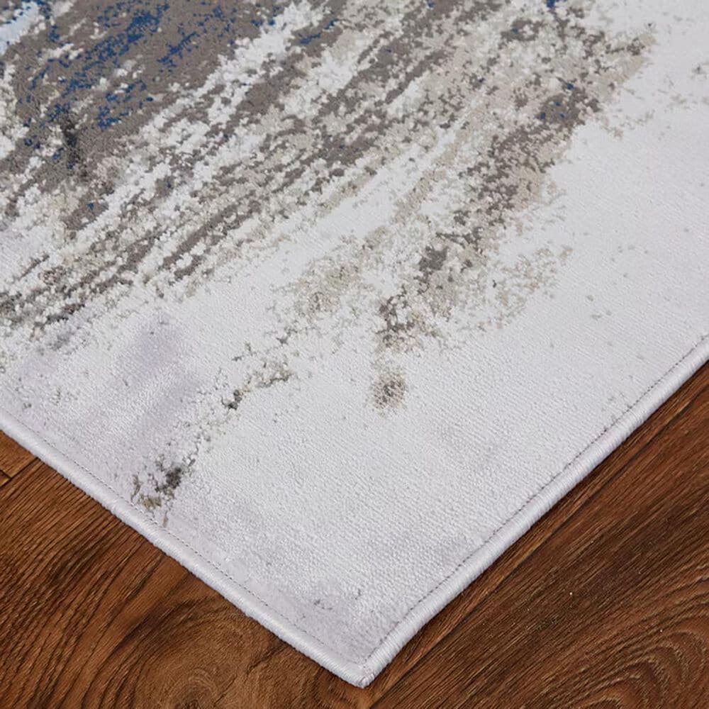 Feizy Gaspar 2&#39;10&quot; x 8&#39; White and Gray Runner, , large