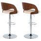 Lumisource Pino Adjustable Swivel Barstool with Cream Cushion in Chrome and Walnut (Set of 2), , large