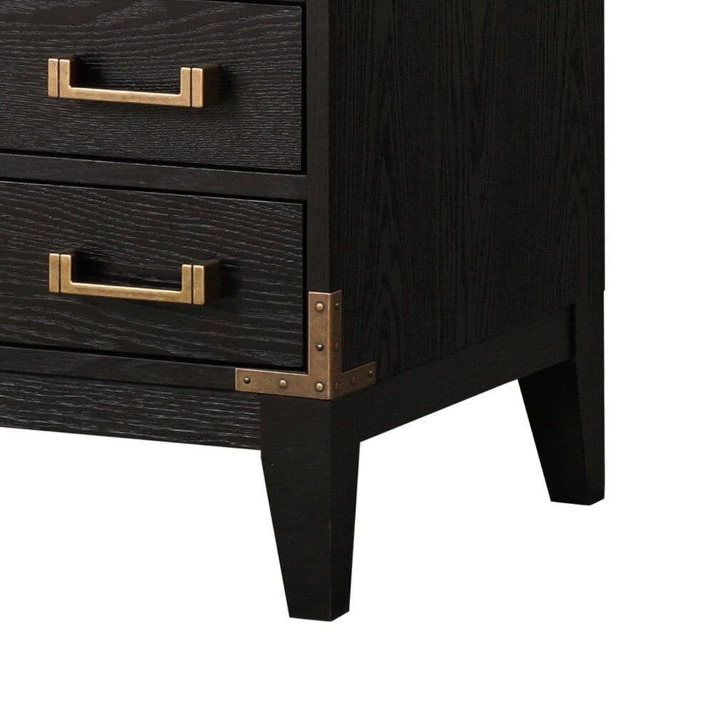 Lexora Home Laurel 48&quot; Single Bathroom Vanity in Black Oak with White Quartz Top and Rectangular Sink, , large