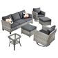 HOMLUX 6-Piece Patio Conversation Set in  Black, , large
