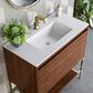 James Martin Vanities Mantova 35.4" Single Vanity in Mid-Century Walnut and Champagne Brass with 3 cm Glossy White Composite Stone Top and Rectangular Sink, , large