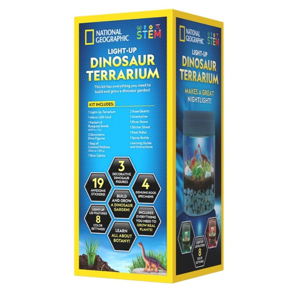 National Geographic Light-Up Dinosaur Terrarium Kit with Real Plants in Multicolor, , large