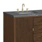 James Martin Vanities Myrrin 60" Double Vanity in Mid Century Walnut with 3 cm Parisien Bleu Quartz Top, , large