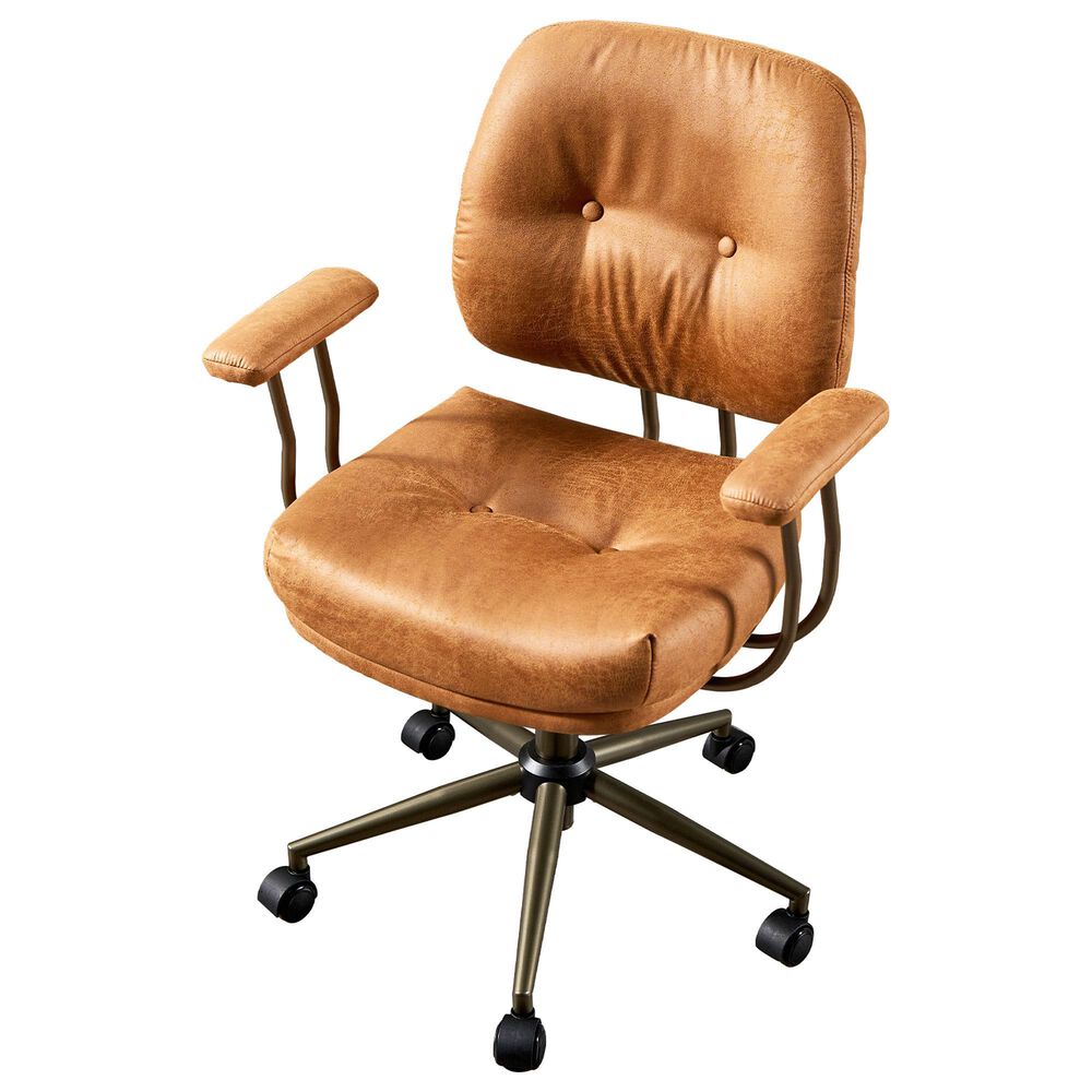 HOMLUX Executive Office Chair with Suede Fabric Cushion in Brown, , large