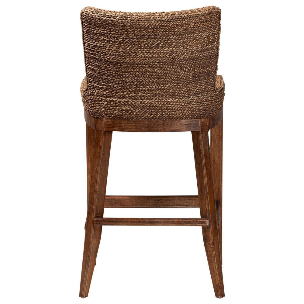 Baxton Studio Ridley Bar Stool in Brown Wash, , large