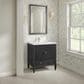James Martin Myrrin 30" Single Bathroom Vanity in Carbon Oak with Single Hole 3 cm White Zeus Silestone Top and Rectangular Sink, , large