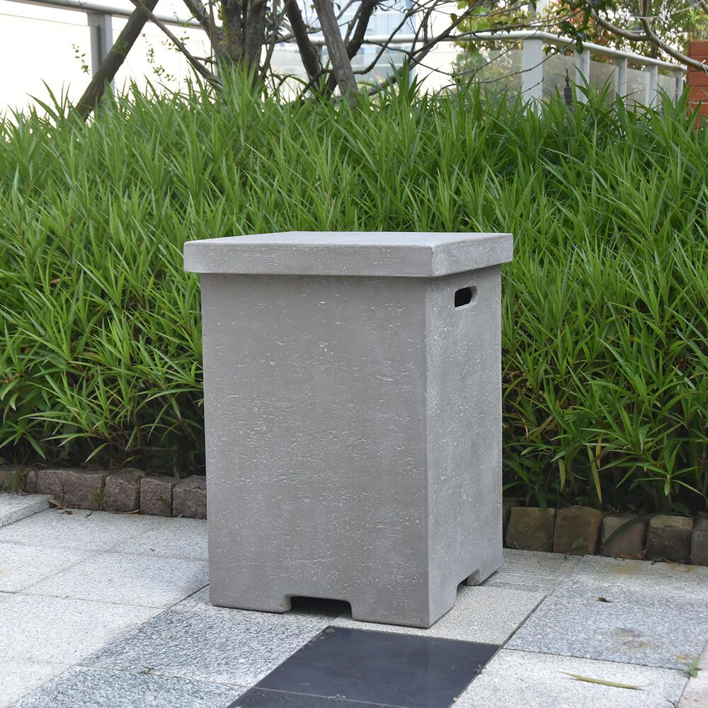 Elementi Fire 20&quot; Square Tank Cover in Gray, , large