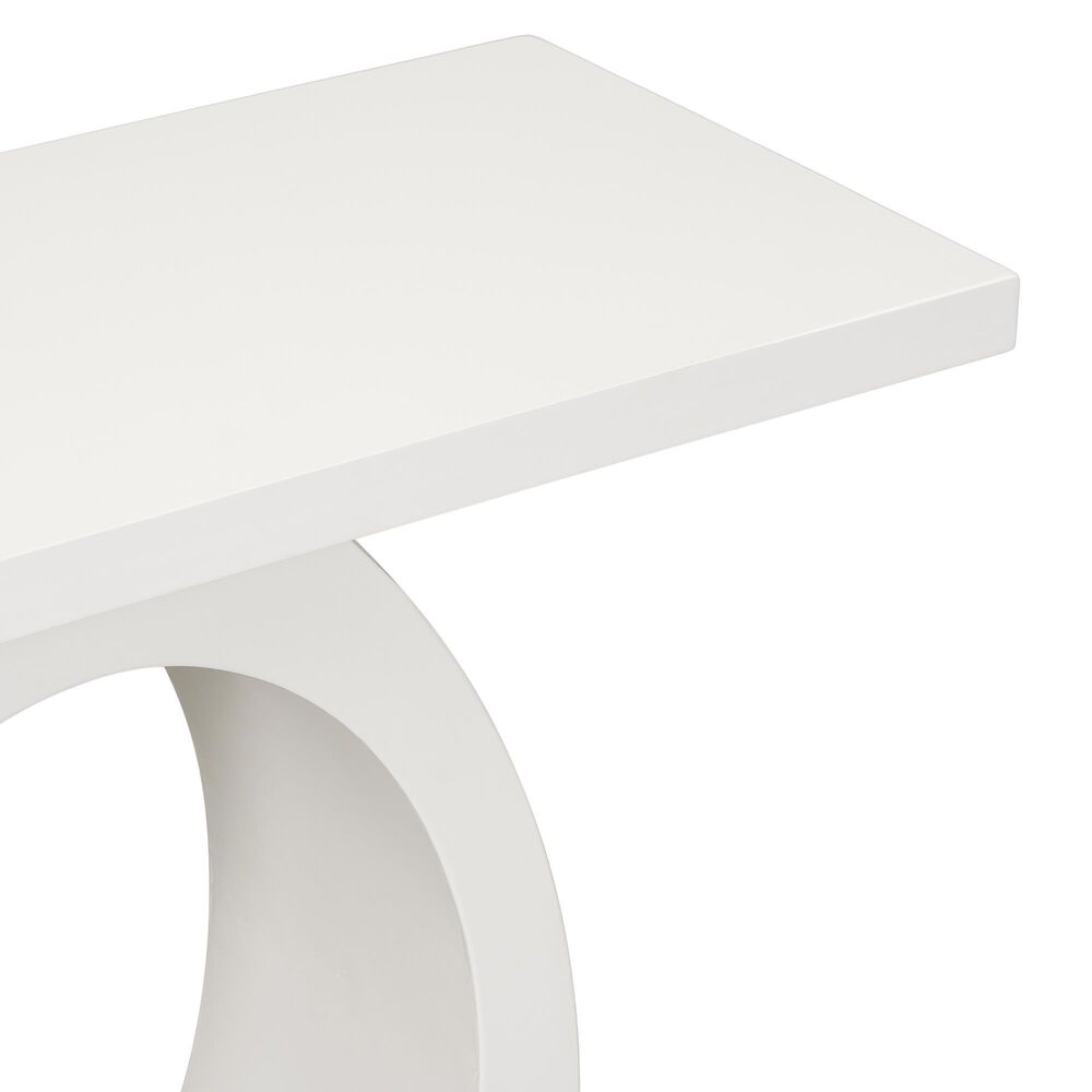 Hearth and Haven Mirod Console Table with Egg-Shaped Base in Beige, , large