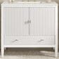 James Martin Vanities Myrrin 36" Vanity in Bright White with 3 cm Lime Delight Quartz Top, , large