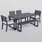 Hearth and Haven 6-Piece Outdoor Dining Set with Light Grey Cushions in Dark Grey, , large