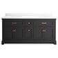 Kohler Charlemont 72" Double Bathroom Vanity in Ferrous Grey with 3 cm White Quartz Top and Rectangular Sinks, , large