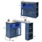 HOMLUX 56" Kitchen Island with Extended Table in Navy Blue, , large