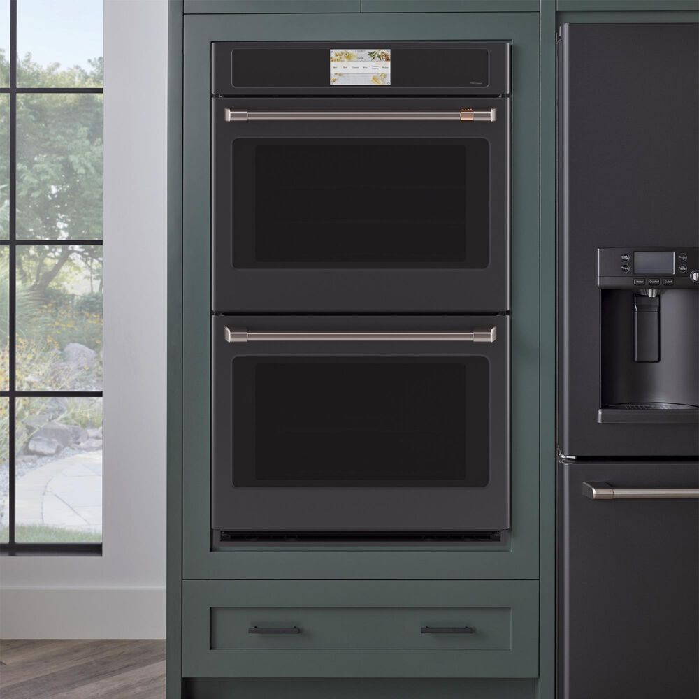Cafe 2-Piece Kitchen Package with Matte Black 30" Smart Built-In Convection Double Wall Oven and Stainless Steel 36" Gas Cooktop, , large