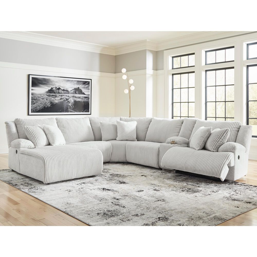 Ashley Top Tier 6-Piece Manual Reclining Sectional with Chaise in Alloy, , large