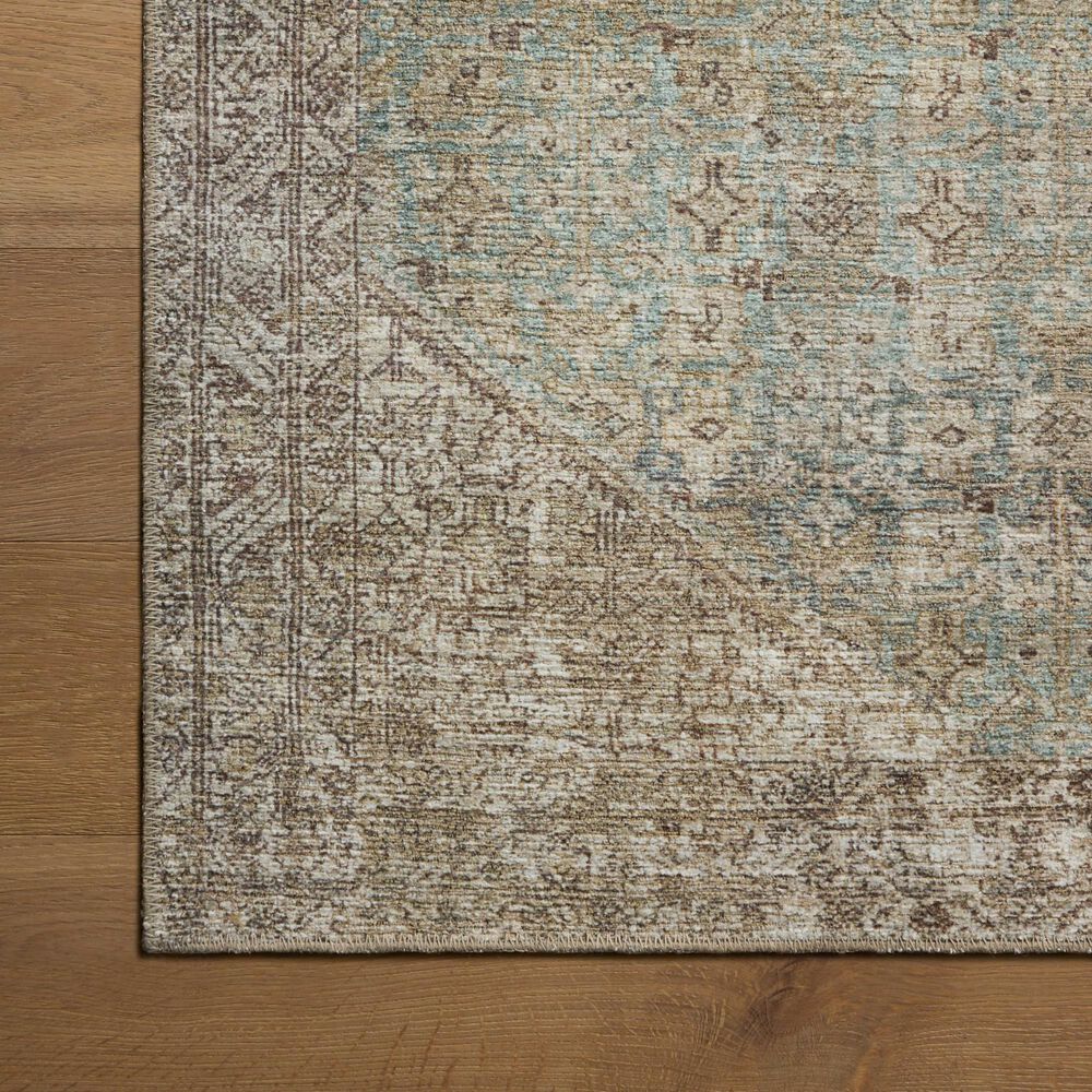 Amber Lewis x Loloi Cambria Aqua and Natural 2'6" x 7'6" Runner, , large