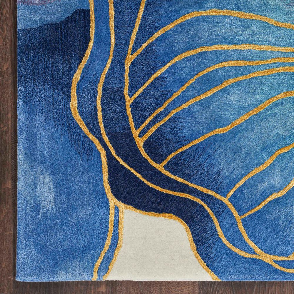 Nourison Prismatic 7&#39;9&quot; x 9&#39;9&quot; Blue Gold Area Rug, , large