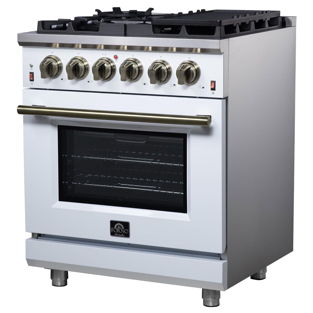 Forno Massimo 30" Freestanding Gas Range in White, , large