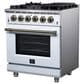 Forno Massimo 30" Freestanding Gas Range in White, , large