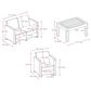 CorLiving Adelaide 4-Piece Conversation Set in Light Gray, , large
