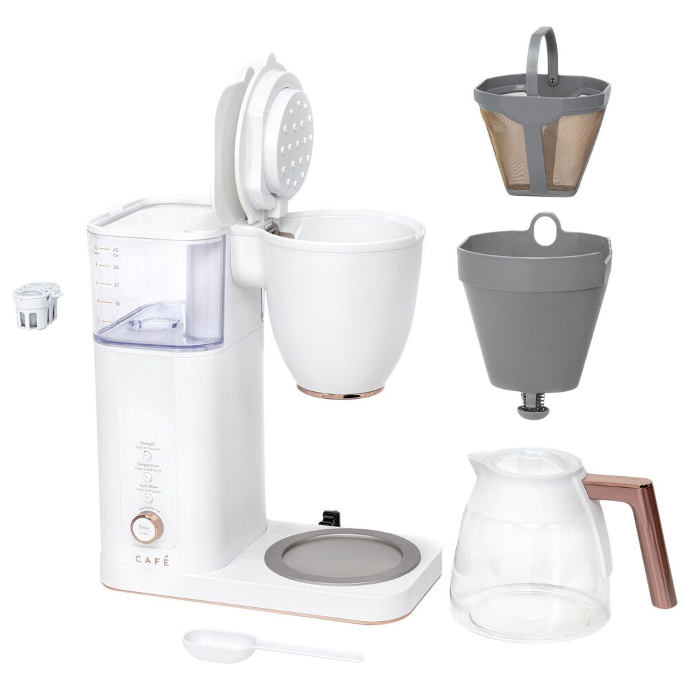 Cafe Specialty Drip Coffee Maker with Glass Carafe in Matte White, , large