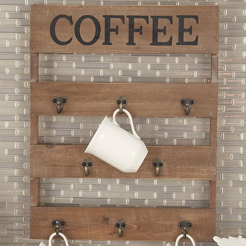 Maple and Jade 15&quot; x 19&quot; Wall Hook in Natural Brown and Grey, , large