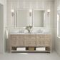 James Martin Vanities Breckenridge 72" Double Bathroom Vanity in Whitewashed Oak with 3 cm Eternal Jasmine Pearl Silestone Top, Rectangular Sinks and FreePower Wireless Charger, , large