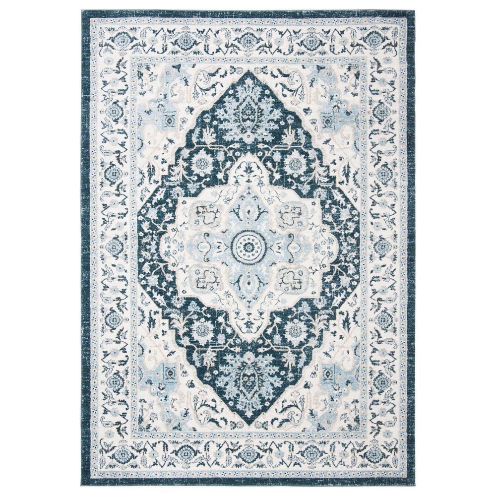 Safavieh Isabella 8" x 10" Navy and Creme Area Rug, , large