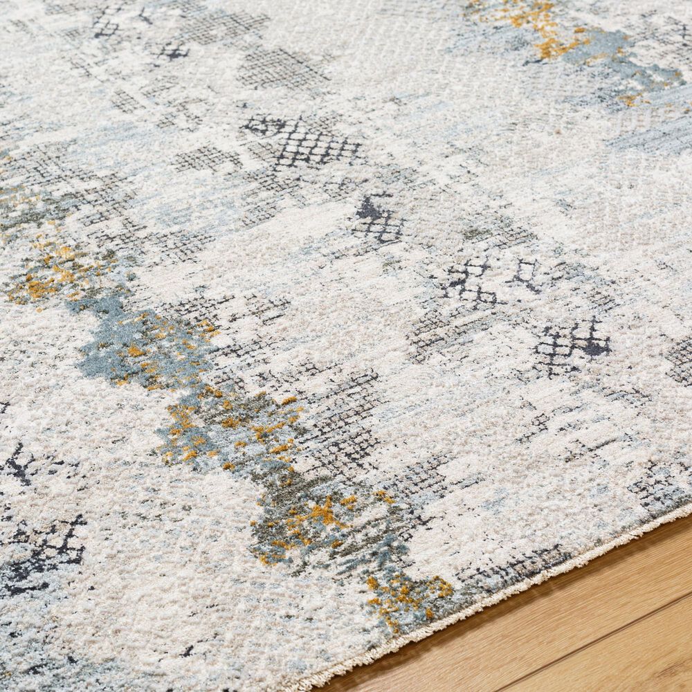 Surya Dresden Off-White, Taupe, Dusty Sage, Ink Blue, Light Gray and Deep Teal 2' x 2'11" Area Rug, , large