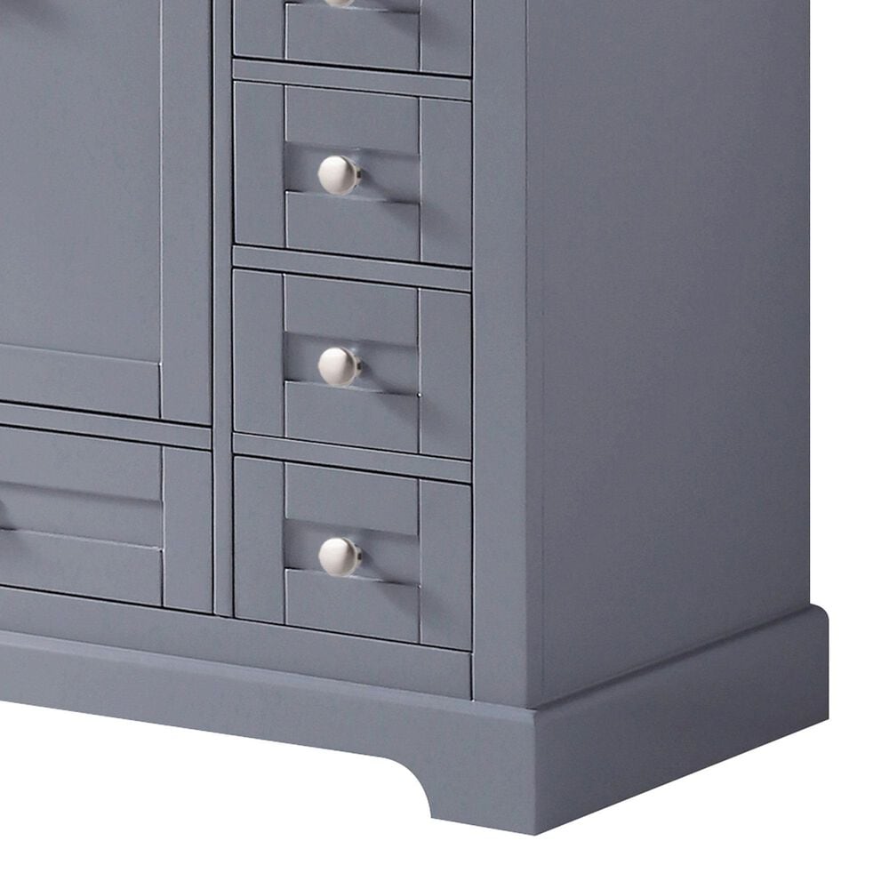 Lexora Home Dukes 84&quot; Double Bathroom Vanity in Dark grey with 2 cm White Carrara Marble Top and Rectangular Sinks, , large