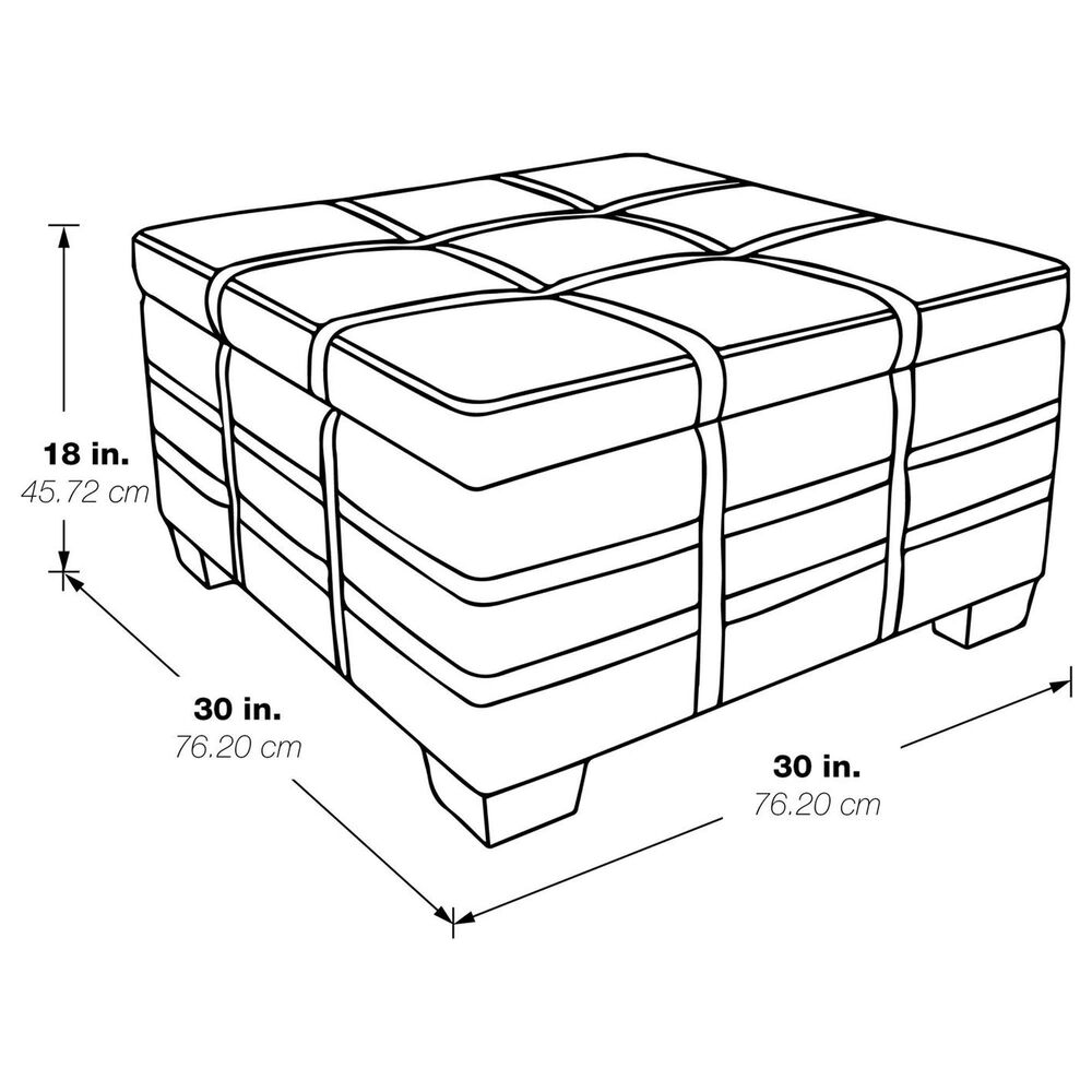 Valor Living Detour Strap Square Storage Ottoman in Black, , large