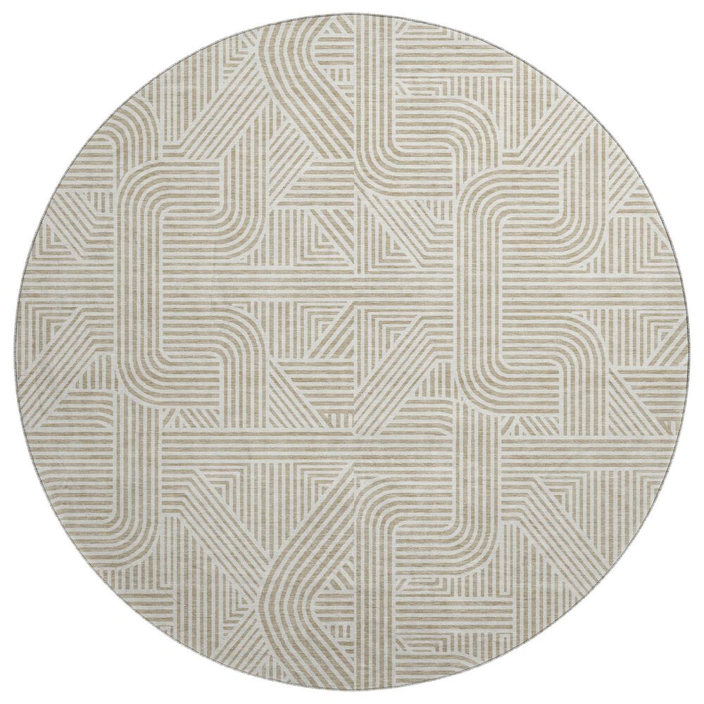 Dalyn Rug Company The Reserve TR14 Putty 8" Round Indoor/Outdoor Area Rug, , large