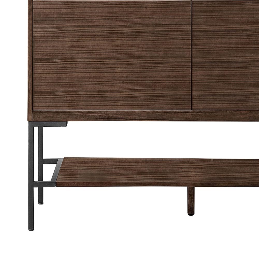 James Martin Vanities Mantova 47.3&quot; Single Vanity in Mid-Century Walnut with 3 cm Charcoal Black Composite Stone Top and Rectangular Sink, , large