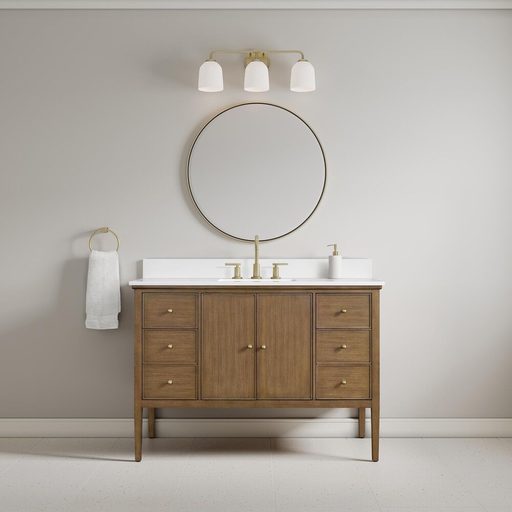 37B Heston 48" Single Bathroom Vanity in Kona with White Composite Stone Top and Backsplash, , large