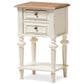 Baxton Studio Marquetterie 2-Drawer Nightstand in Weathered Oak and Distressed White Wash, , large