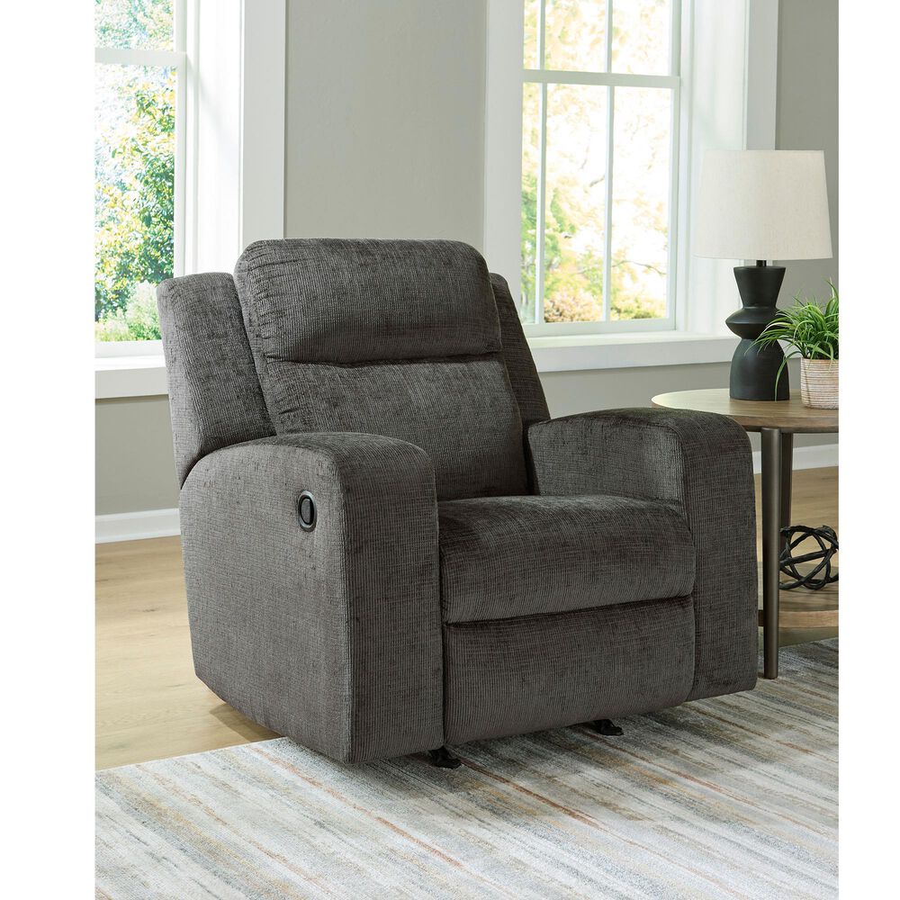 Ashley Kanlow Manual Rocker Recliner in Dusk, , large