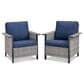 Sunwell Garden 5-Piece Patio Chat Set with Two Stationary Chairs in Navy, , large