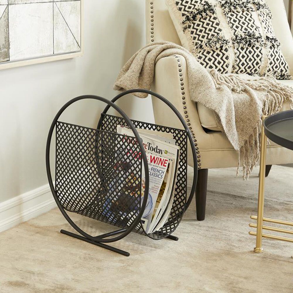 Maple and Jade Modern Magazine Holder in Black NFM