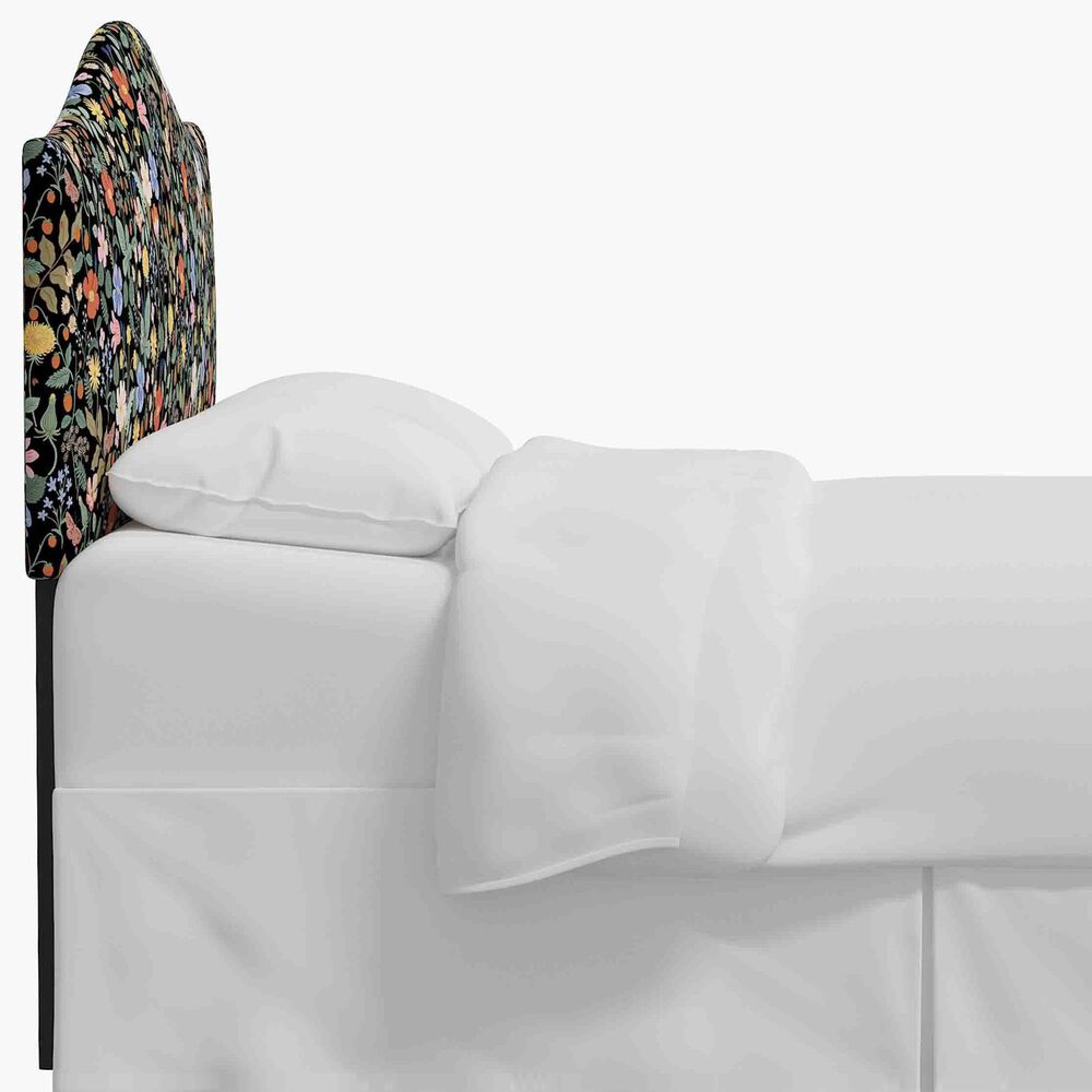 Rifle Paper Co Crafted by Cloth &amp; Company Mayfair King Headboard in Aviary Black and Cream, , large